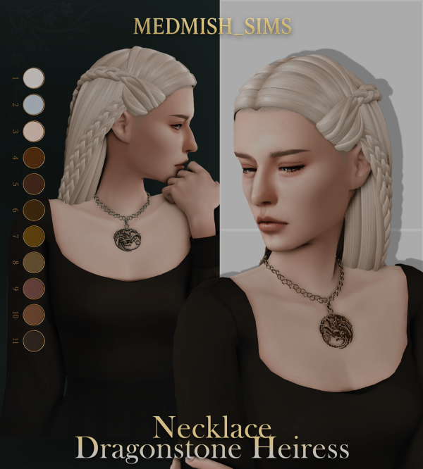 Mix Dress necklace Dragonstone Heiress by simsfinds - The Sims 4 Custom Content