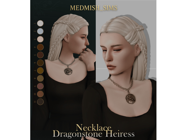 Mix Dress necklace Dragonstone Heiress by MedMish_Sims - The Sims 4 Custom Content