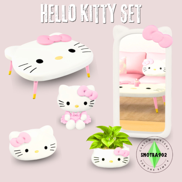 Maxis Match Hello Kitty Set by simsfinds - The Sims 4 Custom Content