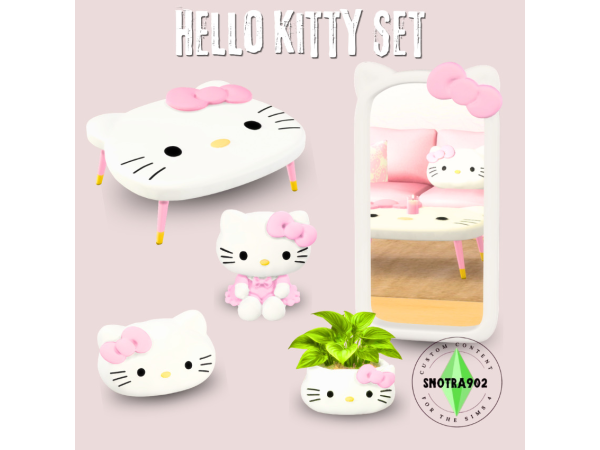 Sims 4 Maxis Match Surfaces CC CC: Hello Kitty Set By Snotra902