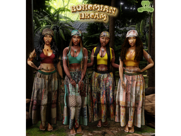 Sims 4 Alpha Female Head Accessories CC: BOHEMIAN DREAM by SimLocker