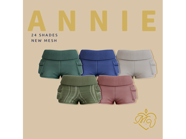 Maxis Match Annie Shorts by MissValentine - The Sims 4 Custom Content