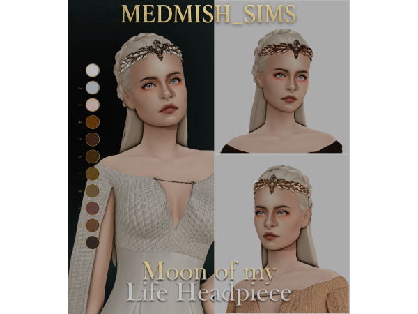Sims 4 Maxis Mix Female Head Accessories CC: Dress : "Moon of my Life" by medmish