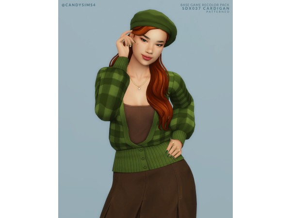 Maxis Match BASE GAME RECOLOR PACK SDX037 CARDIGAN by candysims4 - The Sims 4 Custom Content