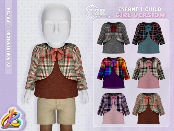 Girl SET - Plaid Bolero for Infant and Child by RobertaPLobo