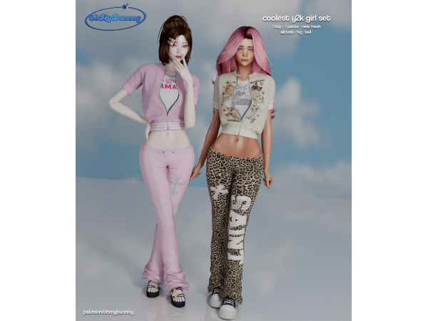 Alpha Coolest Y2K Girl Set - The Sims 4 Custom Content