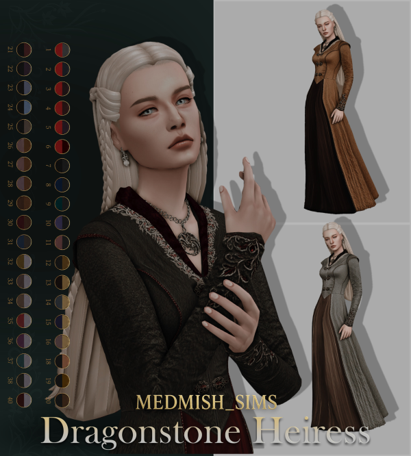 Mix Dress necklace Dragonstone Heiress by simsfinds - The Sims 4 Custom Content
