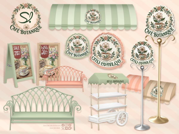Sims 4 Maxis Mix Sets CC: Cafe Botanique - Exterior