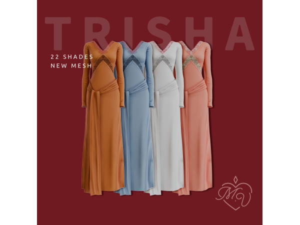 Sims 4 Maxis Match Female Wedding Clothes CC: Trisha Dress by Miss.Valentine