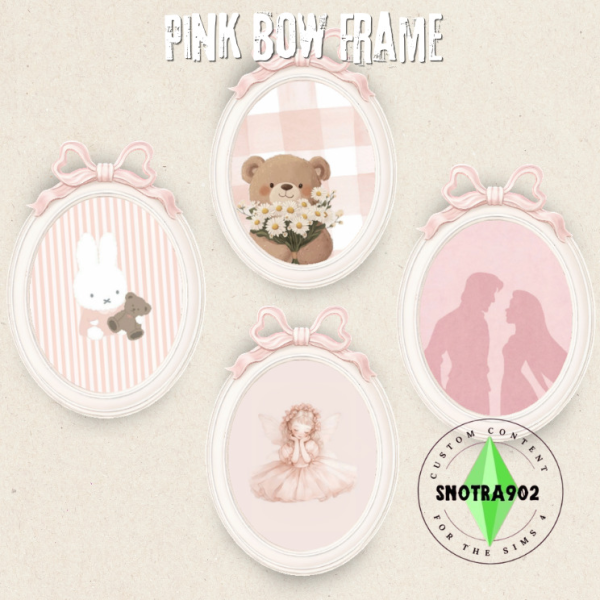 Maxis Match Pink Bow Frame by simsfinds - The Sims 4 Custom Content
