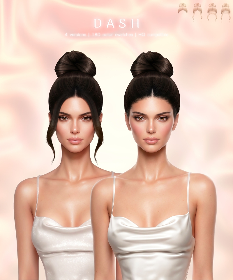 Alpha Dash Hairstyle by greenteahoney - The Sims 4 Custom Content