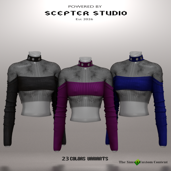 Alpha Vesper C Top by scepterstudio - The Sims 4 Custom Content