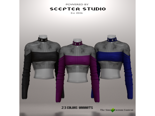Alpha Vesper C Top by Scepter - The Sims 4 Custom Content