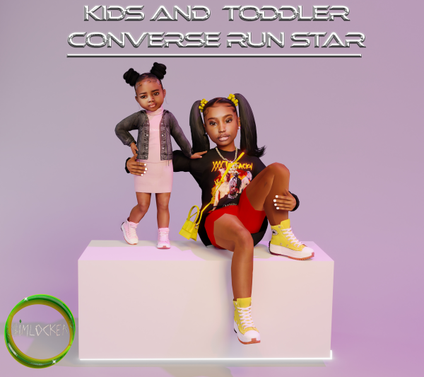 Alpha Kids Toddlers High top Converse Run Star by simsfinds - The Sims 4 Custom Content