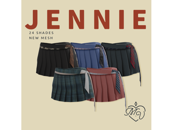 Maxis Match Jennie Skirt by MissValentine - The Sims 4 Custom Content