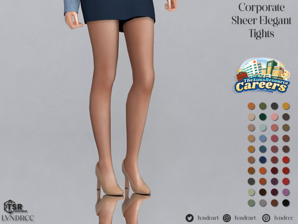 Sims 4 Alpha Accessories CC: Corporate Sheer Elegant Tights