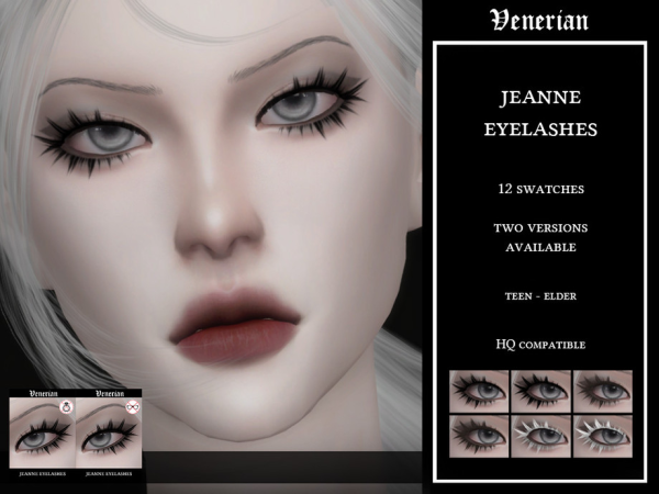 Sims 4 Alpha Eyelashes CC: Jeanne 3D Eyelashes by Venerian