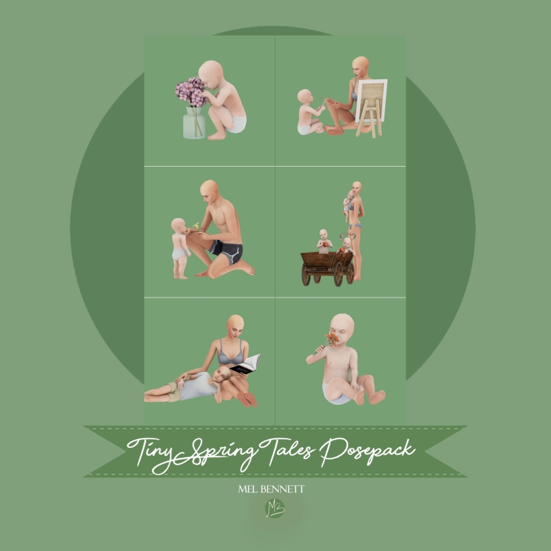Mix Tiny Spring Tales Posepack by melbennett - The Sims 4 Custom Content