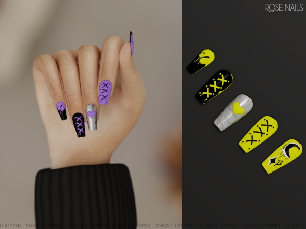 Alpha Rose nails - The Sims 4 Custom Content