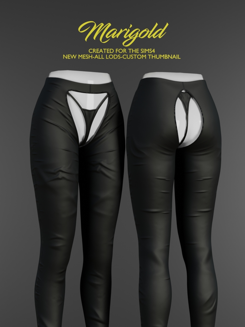 Alpha MARIGOLD TS4_LEATHER PANTS by marigoldsims - The Sims 4 Custom Content