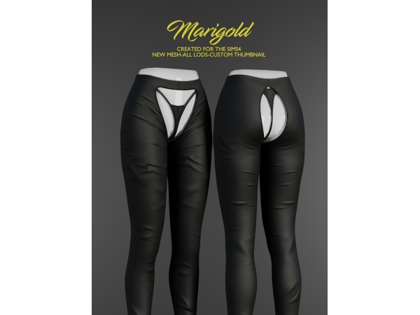 Alpha MARIGOLD TS4_LEATHER PANTS - The Sims 4 Custom Content