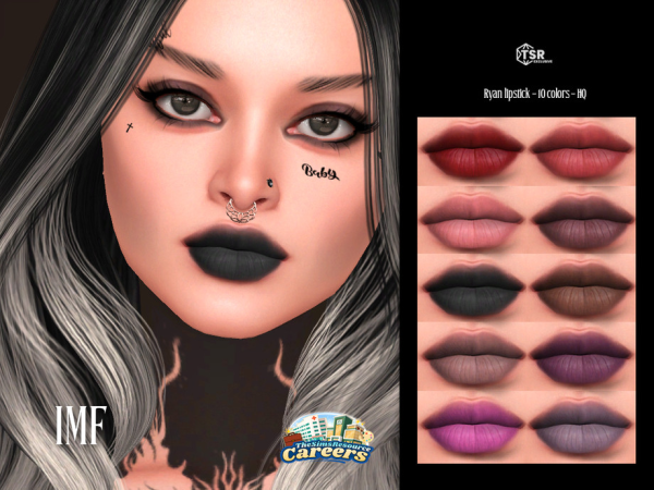 Sims 4 Maxis Mix Lipsticks CC: IMF Ryan Lipstick - Careers Tattoo Artist by IzzieMcFire