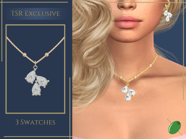 Alpha Aliyah Diamond Necklace - The Sims 4 Custom Content