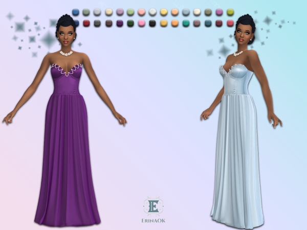 Sims 4 Maxis Mix Gown Dresses CC: ErinAOK Womens Gown 051026