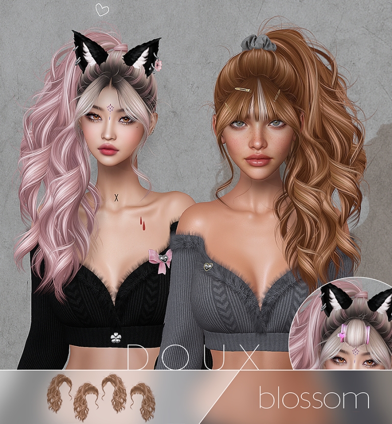 Alpha DOUX Blossom by douxhair - The Sims 4 Custom Content