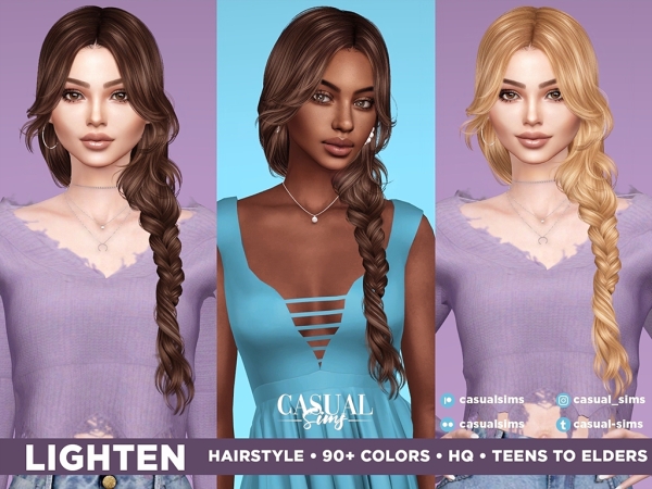 Alpha Lighten Hairstyle - The Sims 4 Custom Content