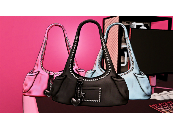 Mix Slouch Bag DECOR (Functional) by cocogames - The Sims 4 Custom Content