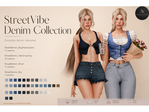 Alpha StreetVibe Denim Collection - The Sims 4 Custom Content