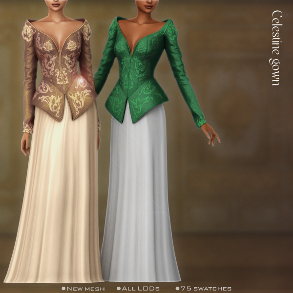 Alpha [Belaoallure] Celestine corset gown by simsfinds - The Sims 4 Custom Content
