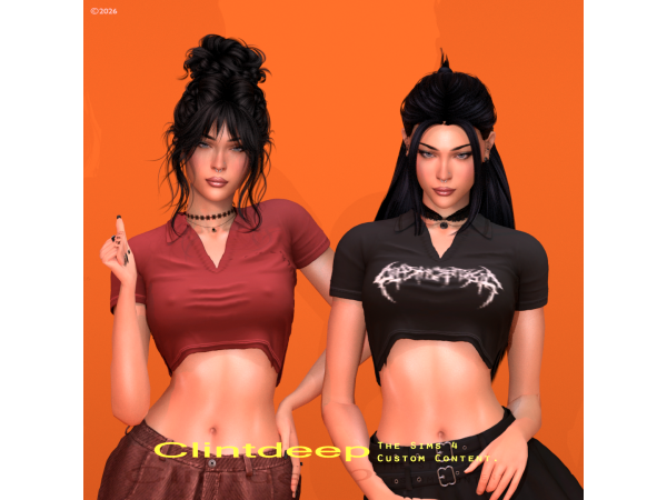 Alpha Clintdeep Harper Crop Top - The Sims 4 Custom Content