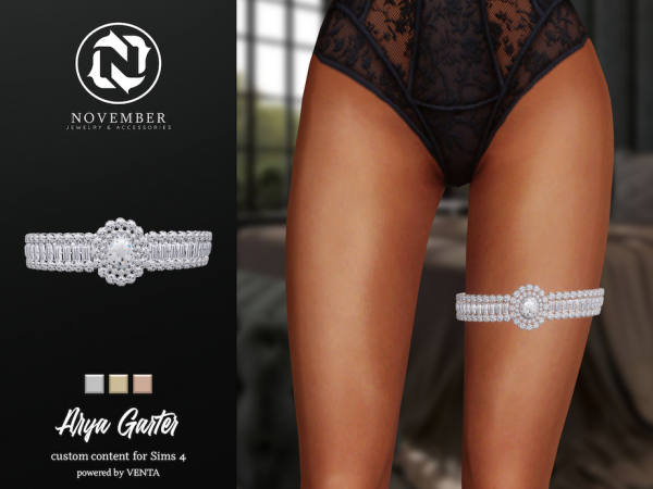 Sims 4 Alpha Body Chains CC: November - Arya Garter  by VentaStudio