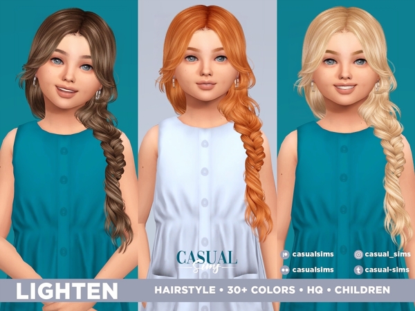Alpha Lighten Hairstyle Children - The Sims 4 Custom Content