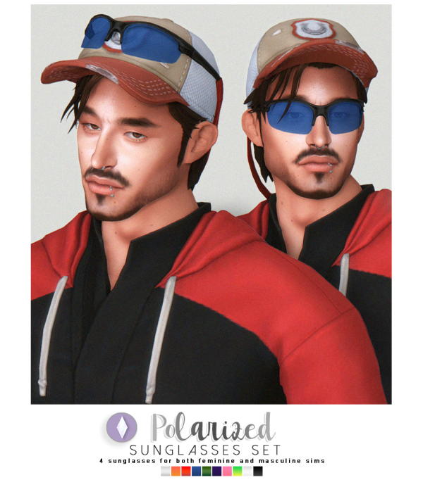 Mix Polarized Sunglasses Set by simsfinds - The Sims 4 Custom Content