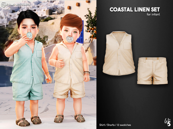 Alpha Coastal Linen Set for infant - The Sims 4 Custom Content
