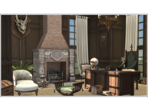 Sims 4 Maxis Mix Study CC: Elminster Study ✨🪄