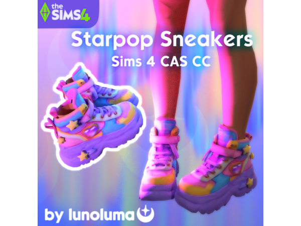 Maxis Match Starpop Sneakers by lunoluma - The Sims 4 Custom Content