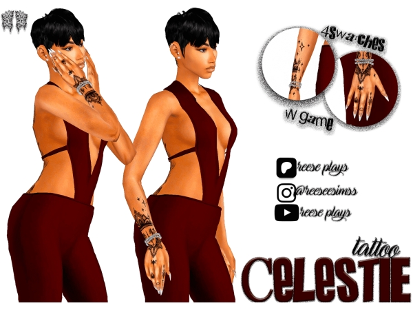 Alpha Celestie Hand Tattoo - The Sims 4 Custom Content