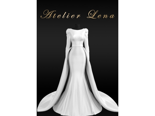 Alpha [Atelier Lena] Sophia Dress Skirt Train - The Sims 4 Custom Content