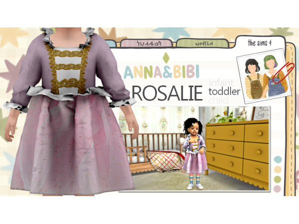 Maxis Match Rosalie dress [AnnaBibi] - The Sims 4 Custom Content