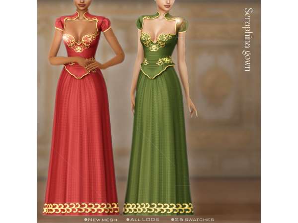 Alpha [Belaoallure] Seraphine gown - The Sims 4 Custom Content