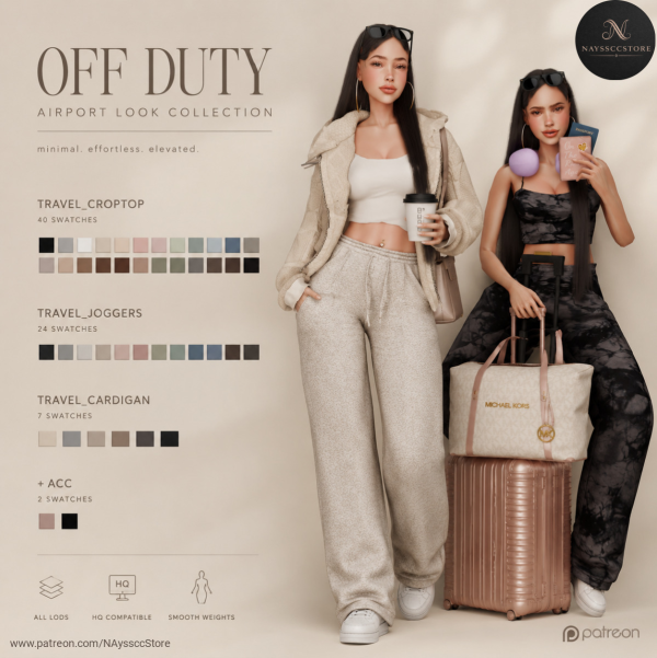 Alpha OFF DUTY AIRPORT LOOK by simsfinds - The Sims 4 Custom Content