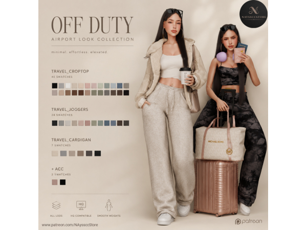 Alpha OFF DUTY AIRPORT LOOK by NAyssccStore - The Sims 4 Custom Content