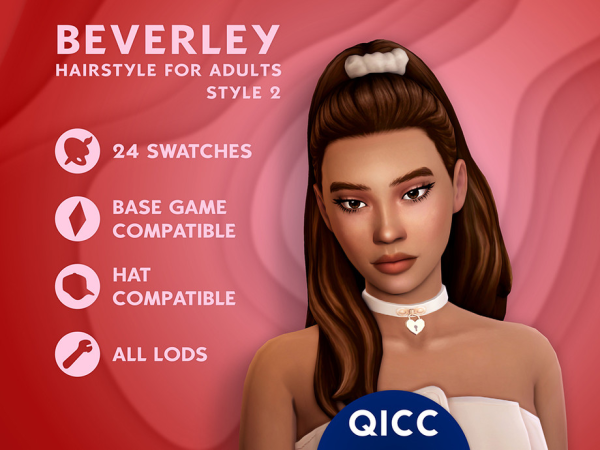 Maxis Match Beverley Hair Style 2 - The Sims 4 Custom Content