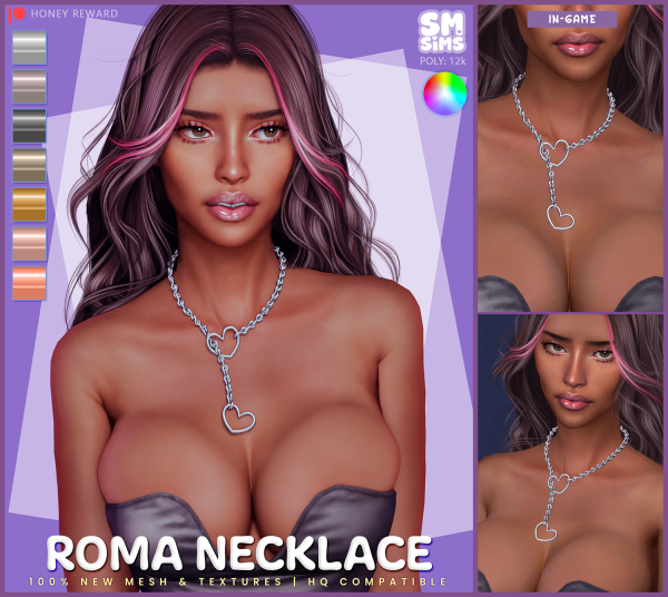 Alpha HONEY Roma Necklace by simsfinds - The Sims 4 Custom Content