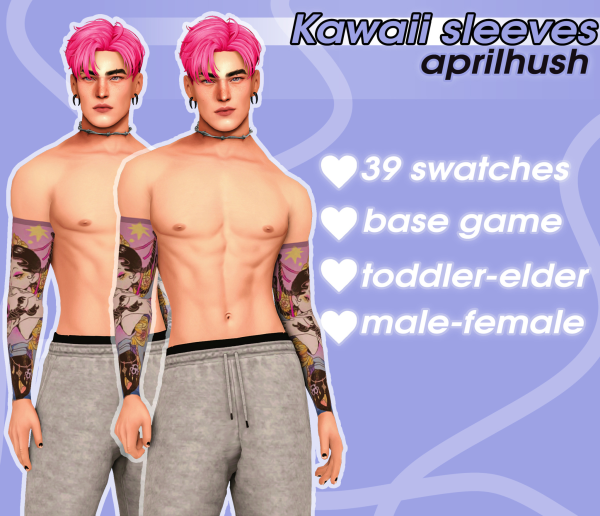 Mix Kawaii sleeves by simsfinds - The Sims 4 Custom Content