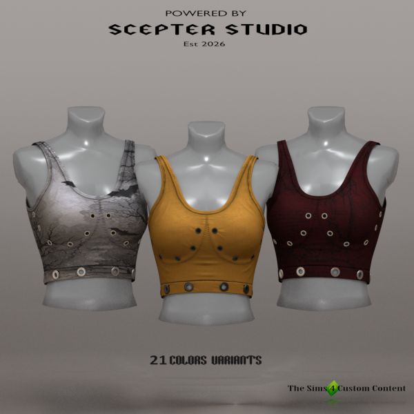 Alpha Desdemona C Top Strap by scepterstudio - The Sims 4 Custom Content